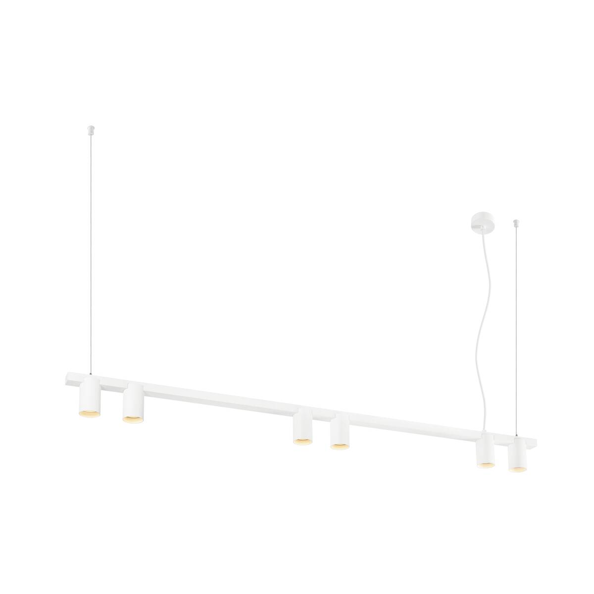 ENOLA 2.0 M, PD, SIX, LONG, QPAR51, Pendelleuchte, 6 x 10 W, weiß