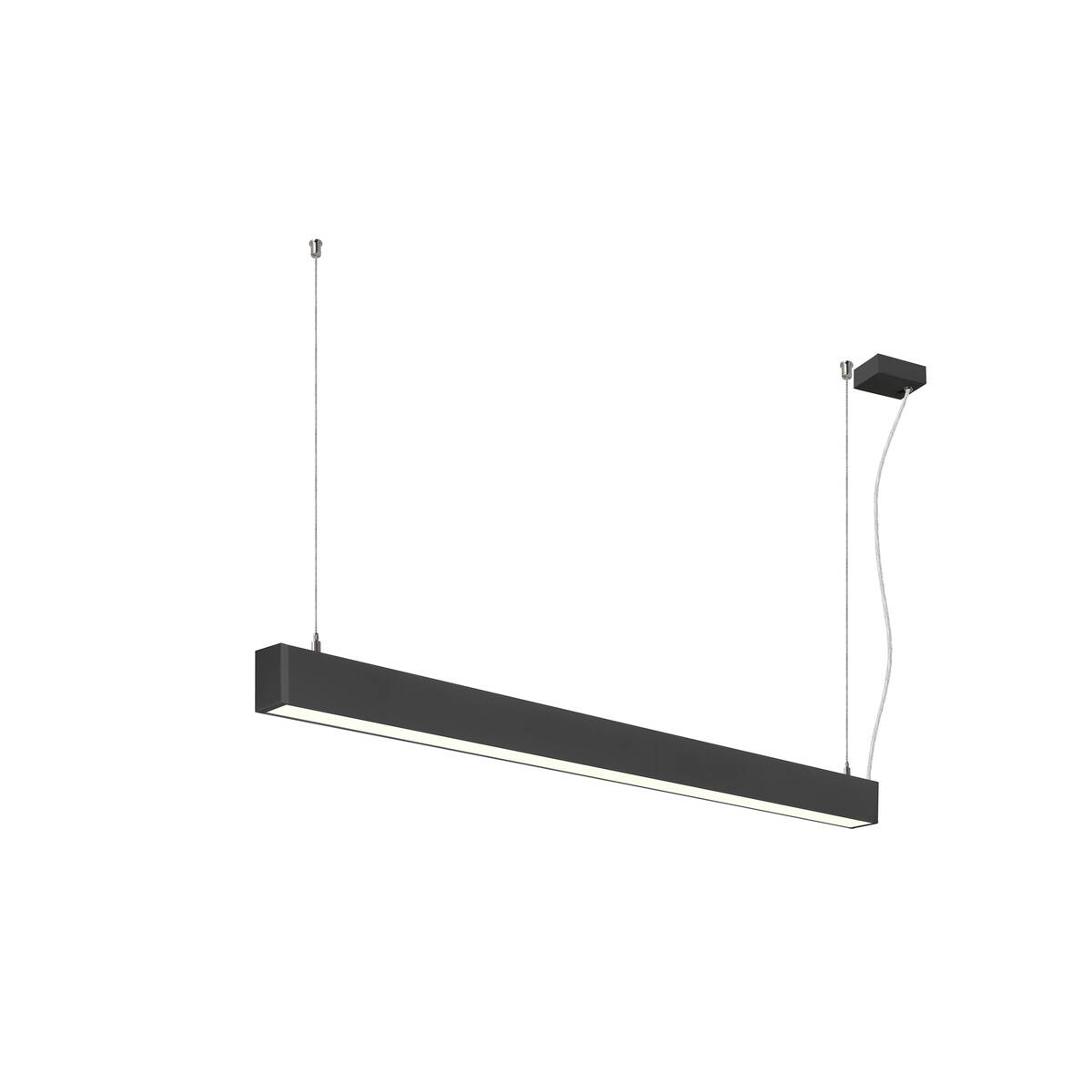 GLENOS® 2.0, PD, 1,2M, DALI, UGR19, Pendelleuchte, Pendellänge: 200 cm, 4000 K, 38 W, 80°, schwarz