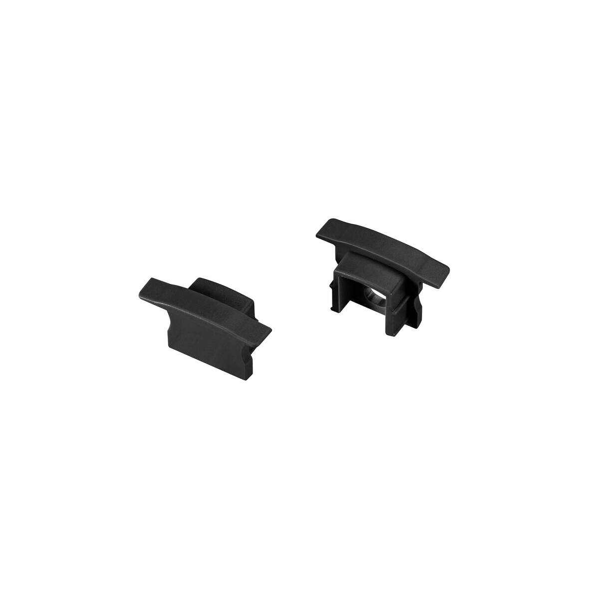 LED STRIP END CAPS, RECESSED, S, black