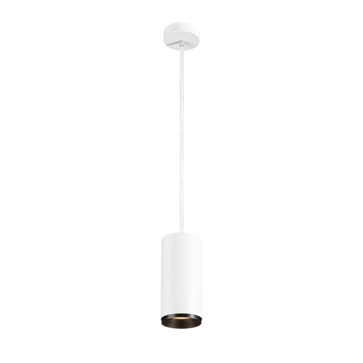 NUMINOS® L PD, DALI, Závěsné světlo, délka závěsu 250 cm, 2700 K, 19 W, 24°, DALI, matná bílá / matná černá