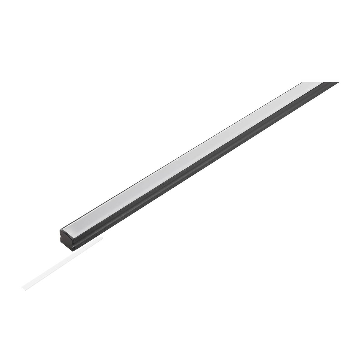 LEDSTRIP SET, PROFIL AUFBAU + DIFFUSOR 5*1M, S, schwarz