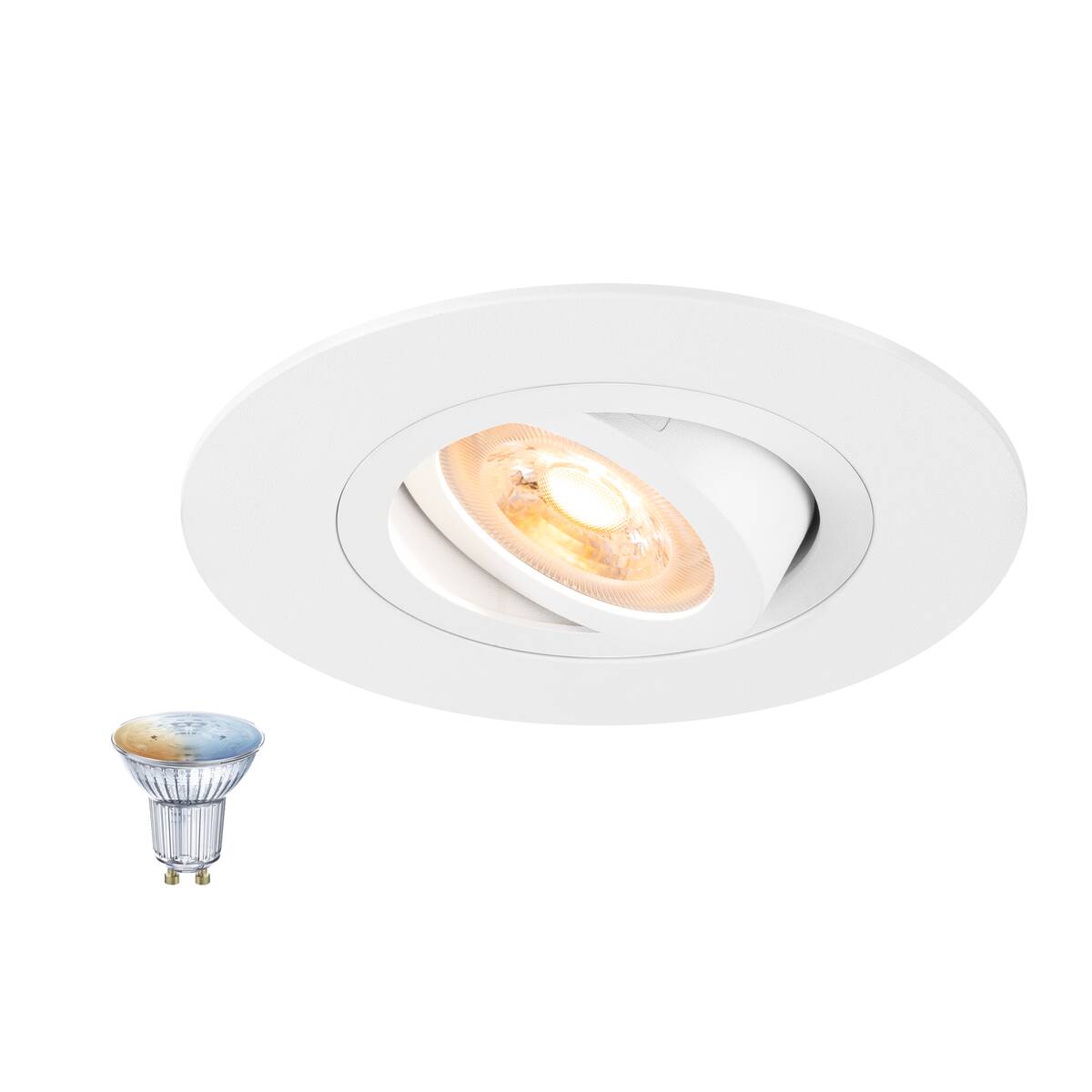 NEW TRIA® 75 XL SMART SET, DL, REDONDO, GU10, PAR16, ZIGBEE, TW, Luminaria empotrable de techo, blanco