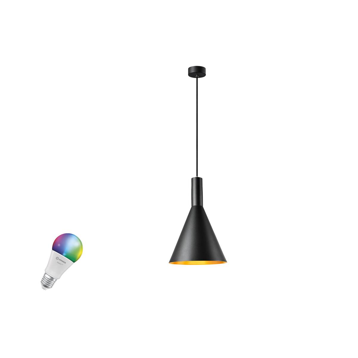 PHELIA 30 SMART SET, PD, E27, A60, ZIGBEE, RGBW, pendant luminaire, black
