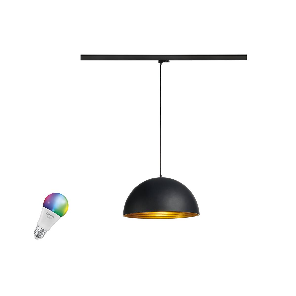 FORCHINI M 40 SMART SET, 3PH., PD, E27, A60, ZIGBEE, RGBW, 3~ pendant luminaire, black